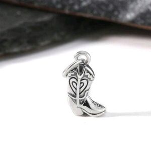 Silver Cowboy Boot Charm
